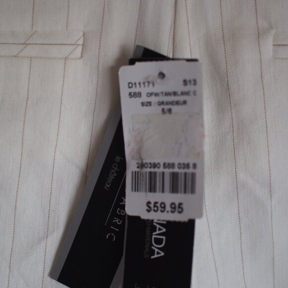 Le Château | NWT Italian Linen Blend Pinstripe Trousers - Picture 7 of 7
